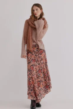 Hoss Intropia Saias-Rosana. Saia estampada Castanho