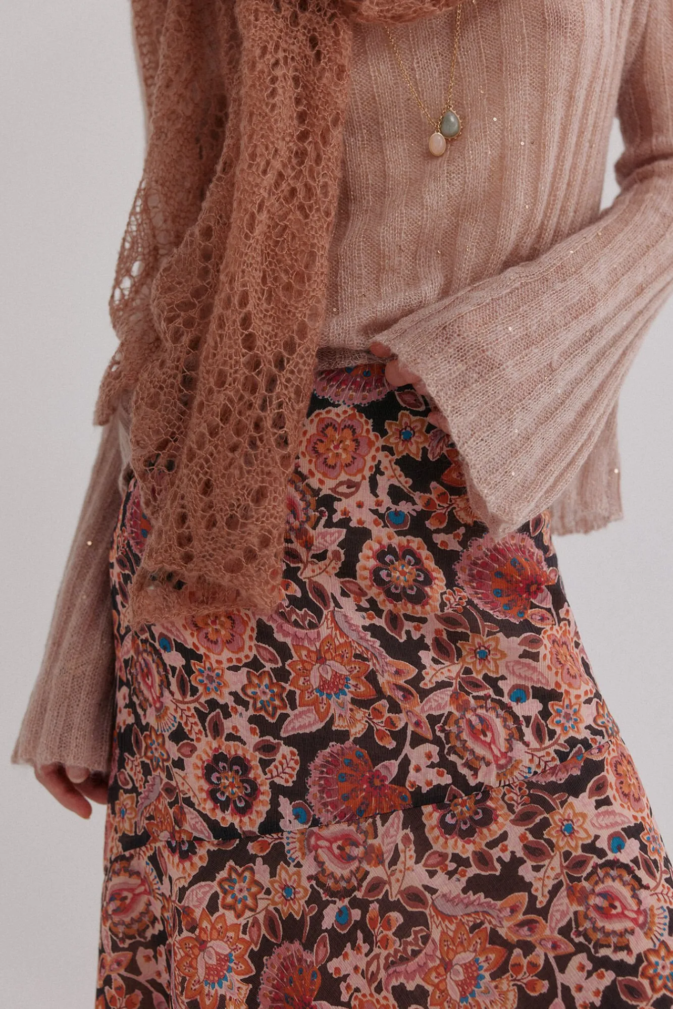 Hoss Intropia Saias-Rosana. Saia estampada Castanho