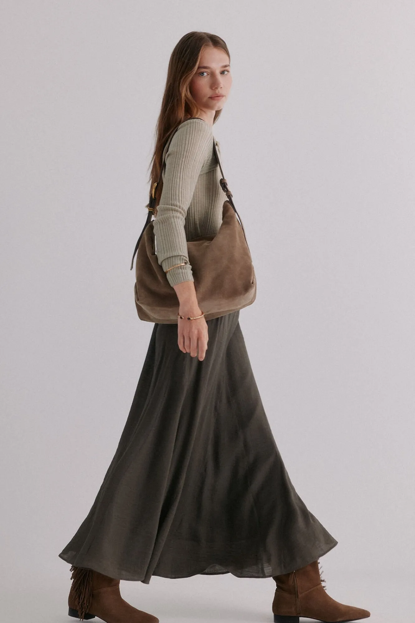 Hoss Intropia Saias-Rosário. Saia midi Verde