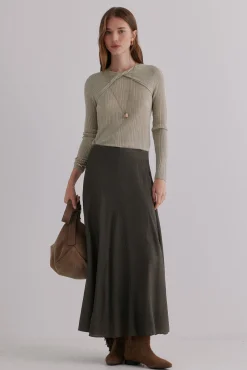 Hoss Intropia Saias-Rosário. Saia midi Verde