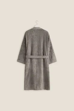 Textura Roupa De Banho-Roupão de banho friso algodão bambu cinzento