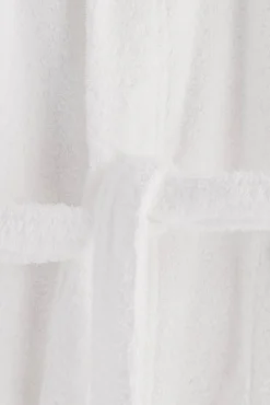 Textura Roupa De Banho-Roupão de banho friso algodão capuz branco