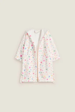 Textura Roupa De Banho-Roupão de banho turco corações rosa