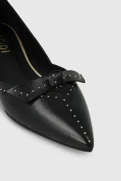 Lodi Sabrinas|Saltos-Sabrinas em couro e tachas Preto