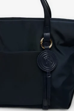 Cortefiel Malas-Sacola de compras em nylon com logo pq Azul