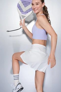 Dash and Stars Saias-Saia branca de microfibra com forro de malha branco