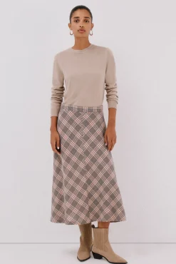 Cortefiel Saias-Saia capa xadrez Castanho