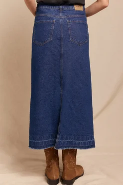 Slowlove Saias-Saia Comprida Denim Azul