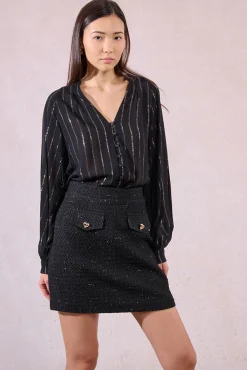 Molly Bracken Saias-Saia curta com detalhe de coração Preto