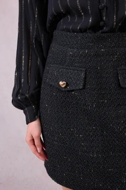 Molly Bracken Saias-Saia curta com detalhe de coração Preto