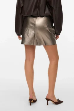 Vero Moda Saias-Saia curta com efeito couro Cinzento
