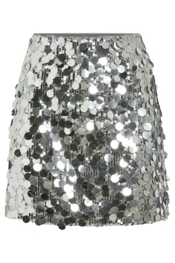 Vila Saias-Saia curta com lantejoulas Cinzento