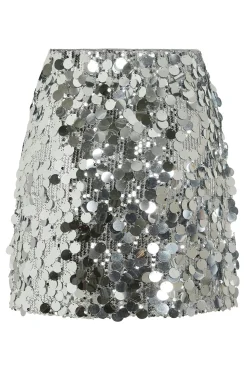 Vila Saias-Saia curta com lantejoulas Cinzento