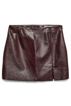 Vero Moda Curve Saias-Saia curta de couro sintético plus size Roxo