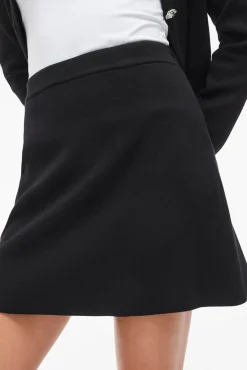 Vila Saias-Saia curta de malha com viscose Preto