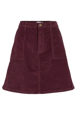 Vila Saias-Saia curta de veludo cotelê Roxo