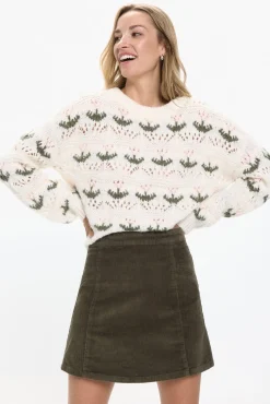 Vero Moda Saias-Saia curta de veludo cotelê Verde