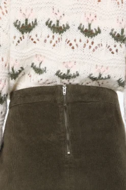 Vero Moda Saias-Saia curta de veludo cotelê Verde