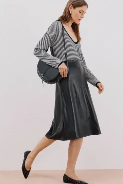 Cortefiel Saias-Saia de capa de polipele sintético Preto