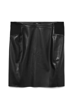Vero Moda Curve Saias-Saia de couro sintético saia size Preto