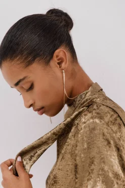 Cortefiel Saias-Saia de malha com lurex Dourado