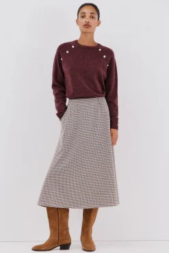 Cortefiel Saias-Saia de malha malha Castanho