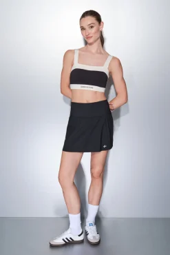 Dash and Stars Saias-Saia de microfibra com forro de malha preto