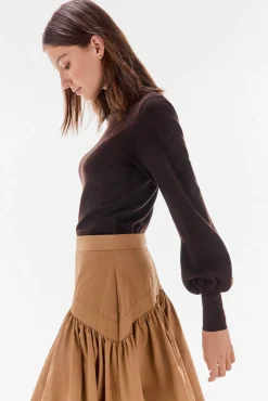 TFP by Tamara Falcó Saias-Saia de saia bufante Beige