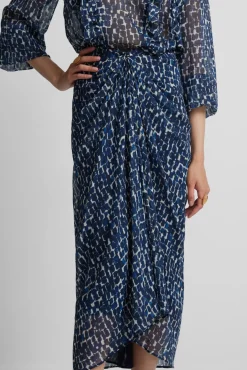 Silbon Saias-Saia drapeada estampado Azul