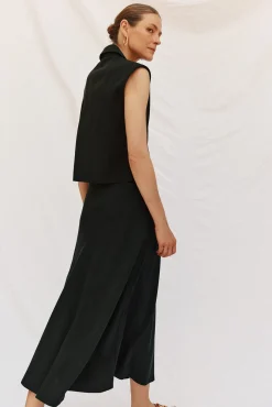 Cortefiel Fatos|Saias-Saia fluida de tencel Preto