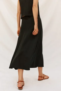 Cortefiel Fatos|Saias-Saia fluida de tencel Preto