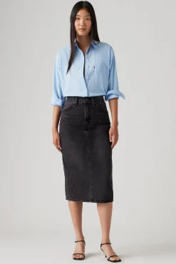 Levi's Saias-Saia jeans Levis® HR com fenda nas costas Preto