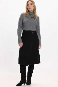 Vila Saias-Saia jeans saia Preto