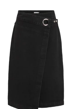 Vila Saias-Saia jeans saia Preto