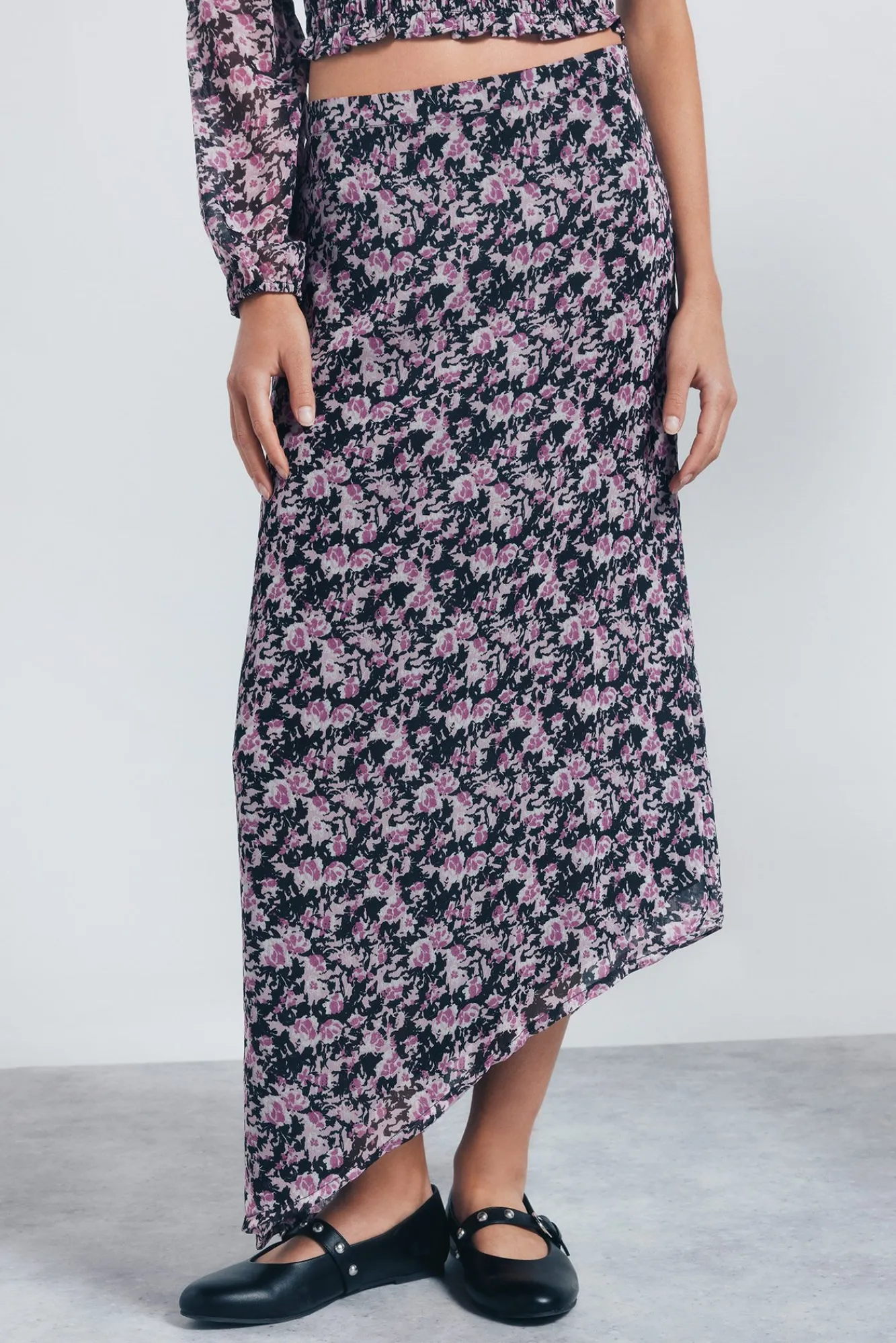 Springfield Saias-Saia longa assimétrica preto