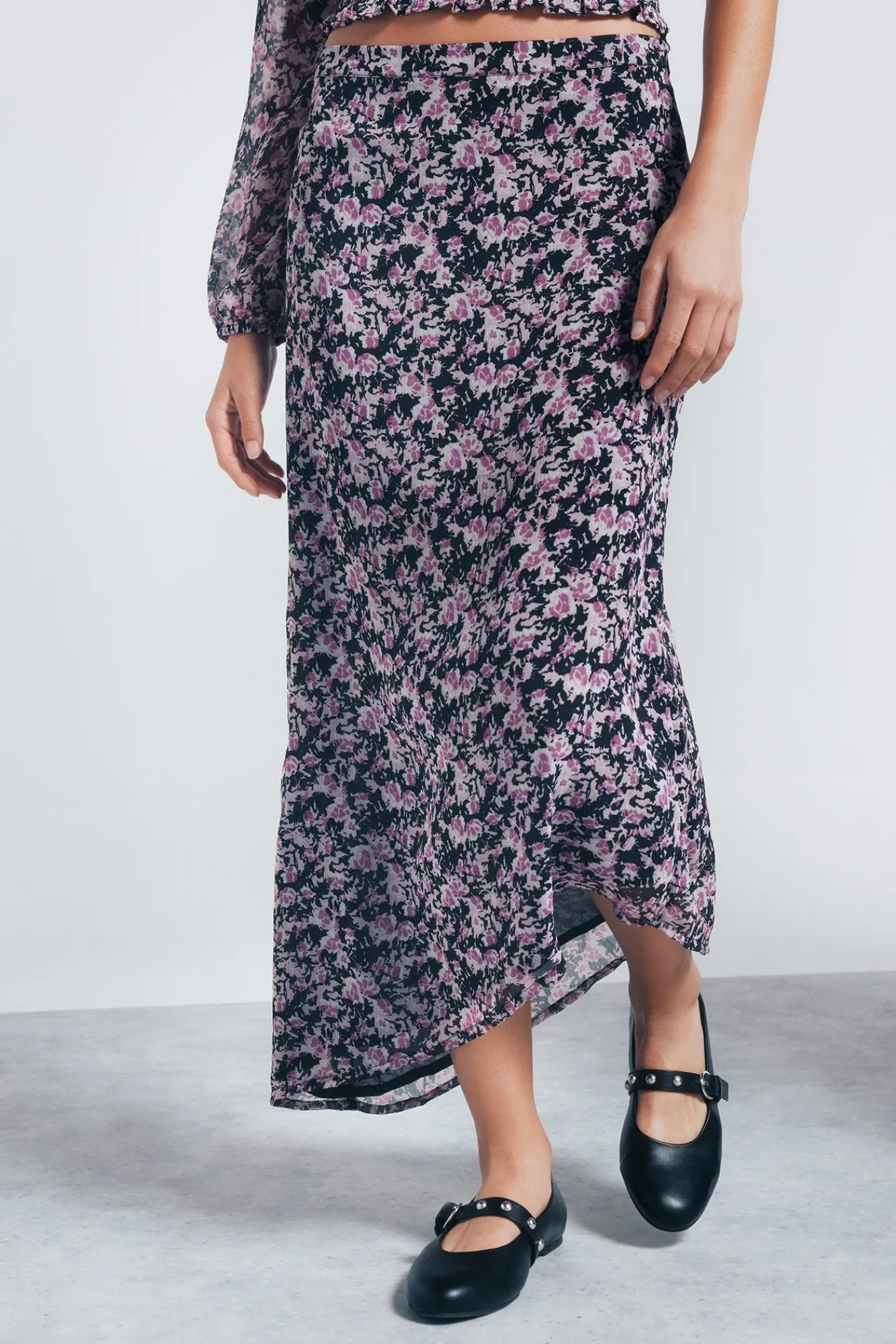 Springfield Saias-Saia longa assimétrica preto