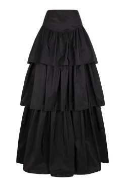 Pedro del Hierro Saias-Saia longa com babados Preto