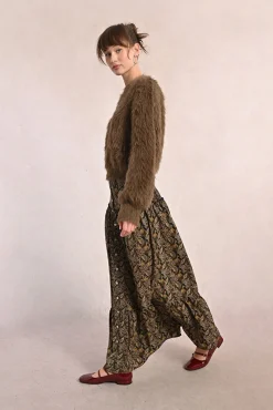 Molly Bracken Saias-Saia longa com estampado e babados Multicolorido