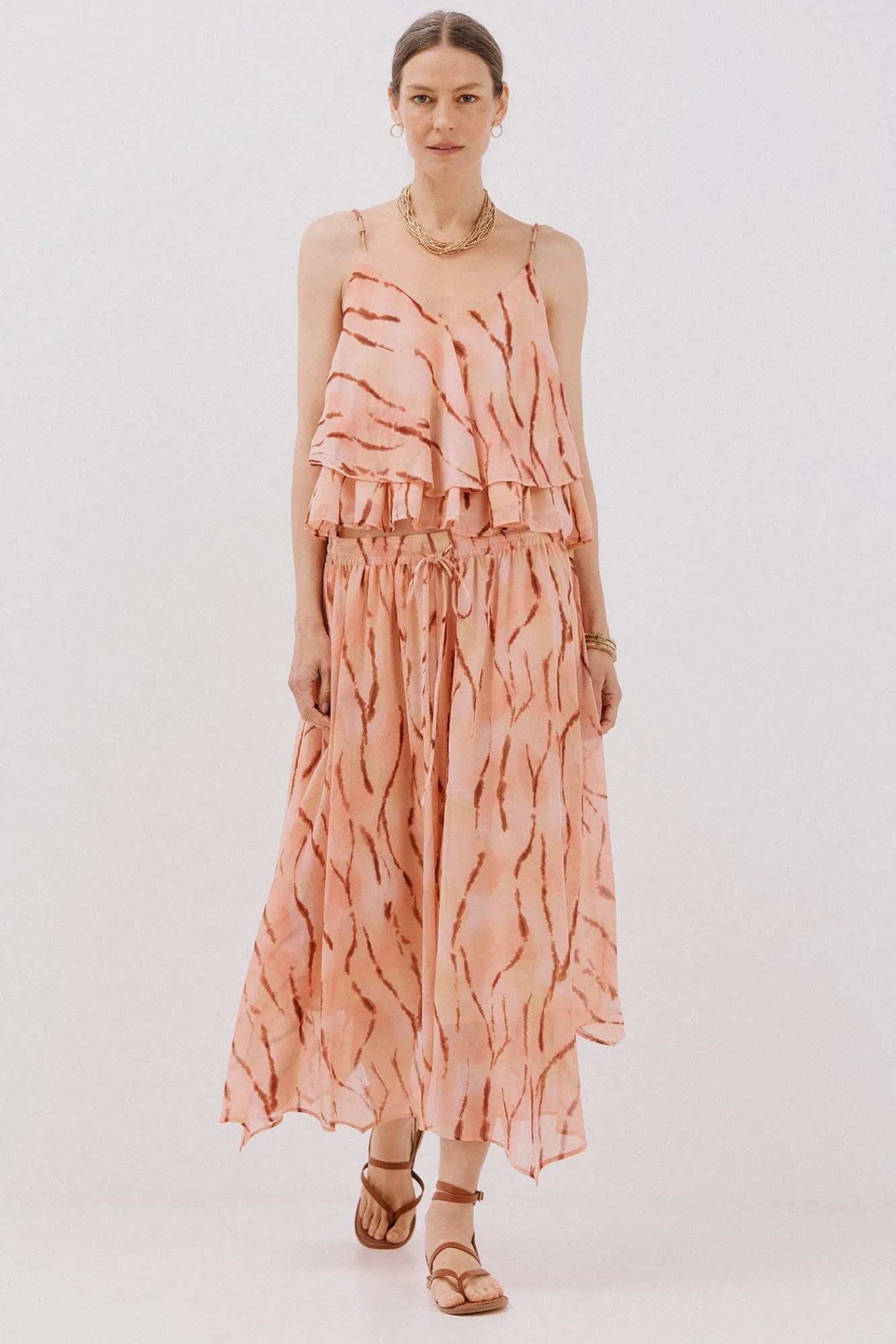 Cortefiel Saias-saia longa com flare Multicolorido