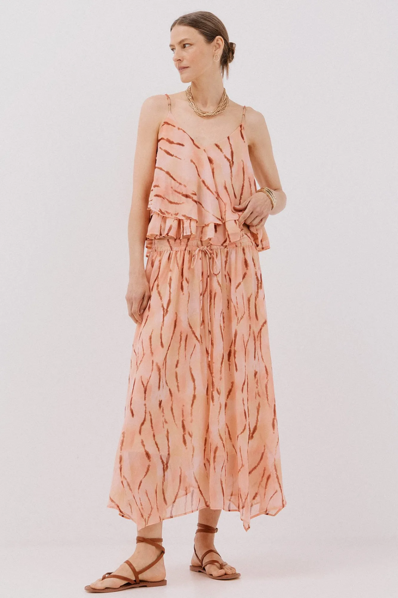 Cortefiel Saias-saia longa com flare Multicolorido