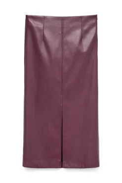 Vero Moda Saias-Saia longa de couro sintético Roxo