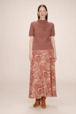 Grace & Mila Saias-Saia longa e esvoaçante estampada com motivo gráfico Vermelho