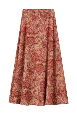 Grace & Mila Saias-Saia longa e esvoaçante estampada com motivo gráfico Vermelho