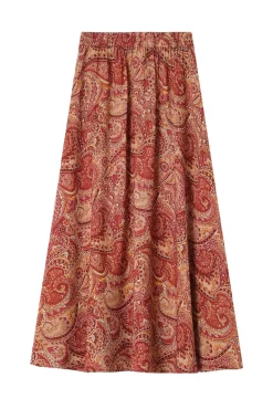 Grace & Mila Saias-Saia longa e esvoaçante estampada com motivo gráfico Vermelho