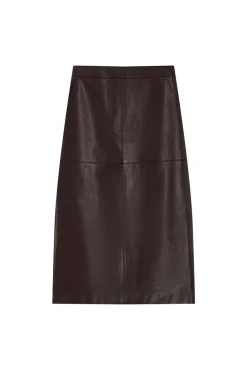 Grace & Mila Saias-Saia longa midi de couro com fenda nas costas Granada