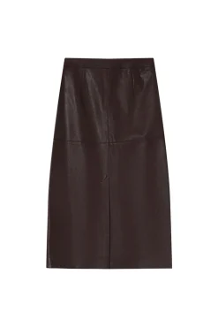 Grace & Mila Saias-Saia longa midi de couro com fenda nas costas Granada