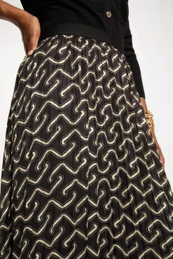 Morgan Saias-Saia longa plissada Multicolorido