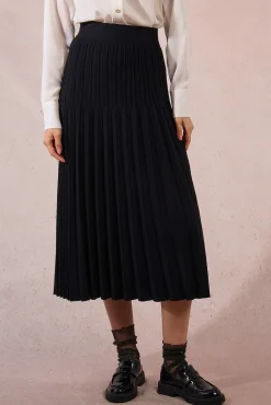 Molly Bracken Saias-Saia longa plissada Preto