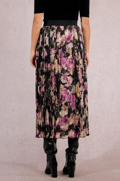 Molly Bracken Saias-Saia longa plissada com estampado Multicolorido
