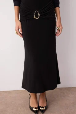 Trendyol Saias-saia midi preto